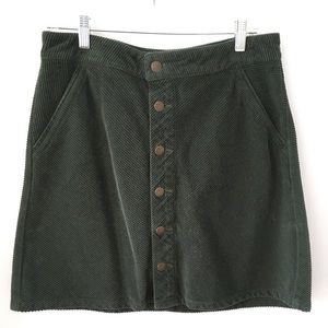 Dark Green Mini Skirt